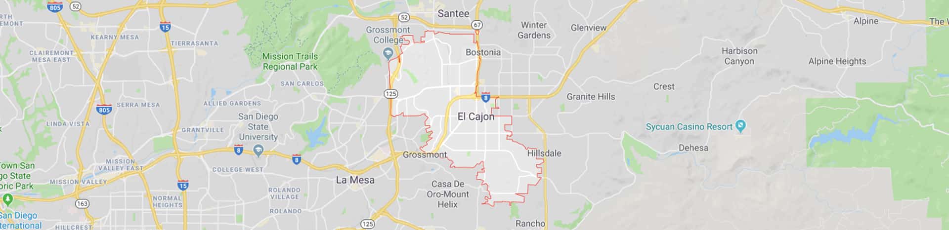 Map of El Cajon San Diego
