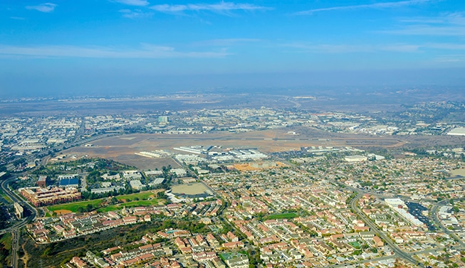 Aerial Shot of Hillcrest and Mission Hills San Diego